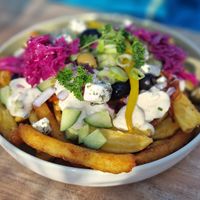 Greek Fries at Green Gold Café in Langballig
