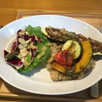 eggplant steak close up at Cook and Book 쿡앤북 in Seoul