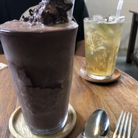 Soy milk chocolate milkshake  at Cook and Book 쿡앤북 in Seoul