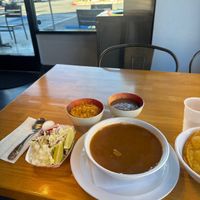Pozole with side or rice and beans   at BZ Taco in Redlands
