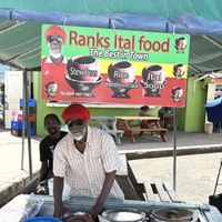The stall  at Rank's Ital Food in Basseterre