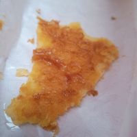 (half-eaten) farinata at Trattoria Sciamadda in Genoa