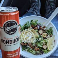 Ceaser salad bow!  The drink is not from there. at Naked Sprout Juice Bar Cafe in Whistler