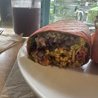 Tofu breakfast burrito   at Naked Sprout Juice Bar Cafe in Whistler