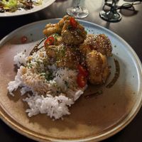 Tempura vegetables with rice   at Bistro 18 in Vilnius