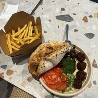 It looks alright but the fries and the bowl were both super salty.   at Ta'ameya Falafel - Gallerian in Stockholm