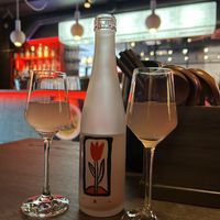Sparkling sake  at SIN Ramen in Stockholm