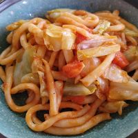 Veganised lagman—absolutely delicious! at Bukhara Tower Restaurant in Bukhara