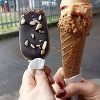 Ricoperto vegano e cono gelato vegano at Gelateria Nanà in Verona