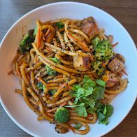 Japanese pan noodles with tofu at Noodles & Company in Franklin
