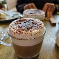 Cappuccino with soya milk at Just One More Bike in Horncastle