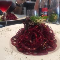beet spaghetti  at 42 Degrés in Paris