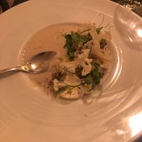 Cauliflower soup with ‘savoury granola’ at 42 Degrés in Paris