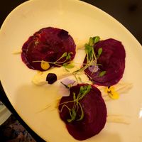 Pickled beets ravioli at 42 Degrés in Paris