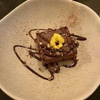 Dessert…chocolate tart…nice and dense and chocolatey and perfect   at 42 Degrés in Paris