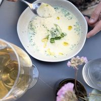 Cold celery soup  at 42 Degrés in Paris
