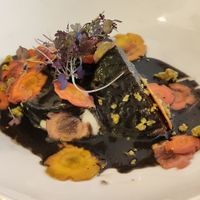 Vegetale bourguignon, red wine sauce, rainbow carrots at 42 Degrés in Paris