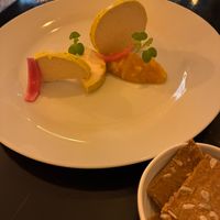 Faux gras 2.0, mango chutney, and flax seed crackers at 42 Degrés in Paris
