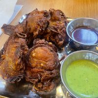 Onion bhajis  at Manjeera - Food Stall in Pontypridd