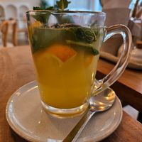 Mint ginger orange tea at Boho Brunch Café in Dusseldorf