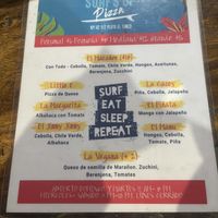 The Menu  at Surf's Up Pizza in El Tunco