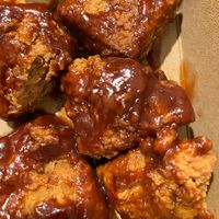Wings with BBQ sauce at Shahar in Louisville