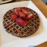Vegan and gluten-free waffle  at Mornings on First in Livermore