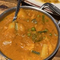 Vegetable korma.  They veganized it by not using cream.   Very good.  at MASKA in Hartsdale