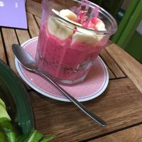 Homemade granola with raspberry (vegan). at Kahve 6 in Istanbul