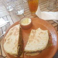 Veggie burger with homemade iced tea at Kahve 6 in Istanbul