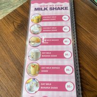 Milk Shake Menu  at Mini House in Ao Nang