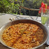 Vegan Paella - DELICIOUS at Bar Restaurante Paellas La Oropendola in Nuevo Arenal