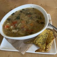 Soup de jour: quinoa veggie  at The Green Moustache - Lorimer Rd in Whistler