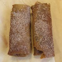 Apple spring rolls (sauce isn't vegan) at Chopstix Noodles in Coventry