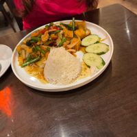 Kra Prao (Spicy Basil) w/ white rice.  at Thai Smile Cuisine in Hilton Head Island