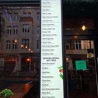 Menu at Sahara Sudanese Street Food - Steglitz in Berlin