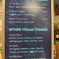 Vegan menu!  at Pinches Tacos in Las Vegas