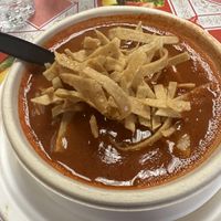 Spicy tortilla soup!  at Pinches Tacos in Las Vegas