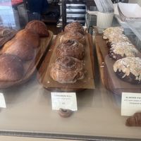 Tried the cinnamon bun and chocolate filled almond croissant! 💚🙏  at Fatty Bear - Vegan Pastries  in Toronto