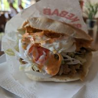 Seitandöner vegan mit scharfer Soße at Dilgelay in Stuttgart