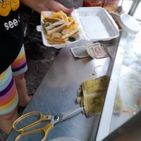 Preparing my food at Bun Mi Xao Chay  in Ho Chi Minh City