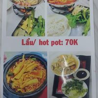 Menu at Quán Chay Gieo Duyên in Da Nang