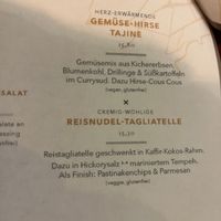 Menu  at Das Reiskorn in Stuttgart