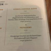 Menu  at Das Reiskorn in Stuttgart