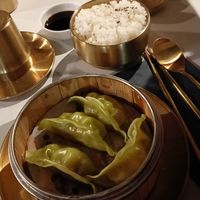 Ravioli alle verdure e riso bianco at Ristorante Chingu BBQ in Treviso