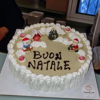Torta natalizia su richiesta (tipo bavarese al pistacchio) at Zanardi Lab in Bologna
