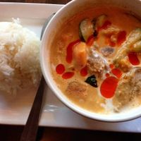 butternut curry soup with mock duck at Kindee in Minneapolis