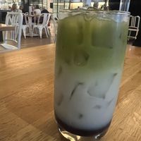 Lavender matcha drink  at True Food Kitchen - Fashion Valley Mall in San Diego