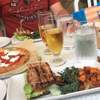 TLT sandwich with kale salad and sweet potato hash and margarita pizza at True Food Kitchen - Fashion Valley Mall in San Diego