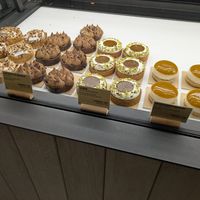 Some of the lovely sweet options. The case has much more than what's seen here. #Veganuary at Land & Monkeys - Les Halles in Paris